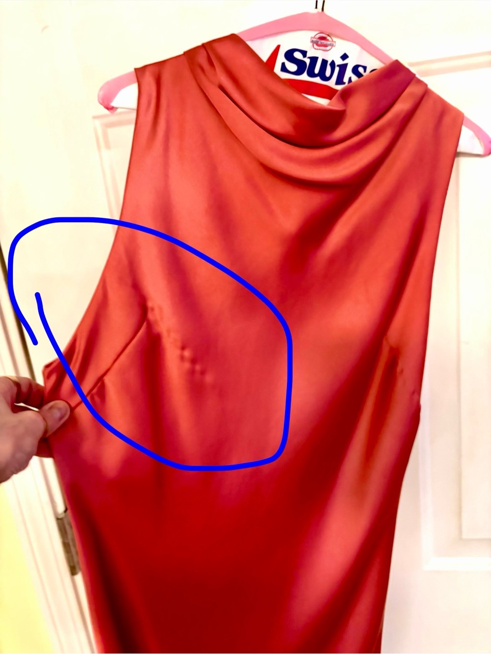 Zara Coral Satin Cowl-Neck Maxi Dress - Picture 6 of 8